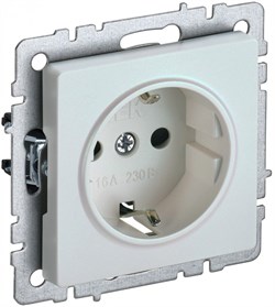 IEK Brite Base жемчуг розетка 1-м с заземлением, без защитных створок 16А BR-R11-16-K36 - фото 73601