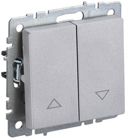 IEK Brite Base алюминий выключатель жалюзи 10А BR-V15-0-10-K47 - фото 73623