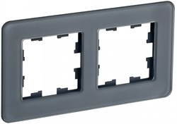 IEK Brite Decor графит матовый стекло скруглённые углы рамка 2 места BR-M22-G-41-K53 - фото 73635