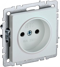 IEK Brite Base жемчуг розетка без заземления, со шторками, 10А BR-R13-10-K36 - фото 73652