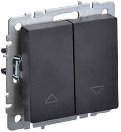 IEK Brite Base чёрный выключатель жалюзи 10А BR-V15-0-10-K02 - фото 73657