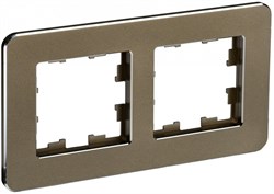 IEK Brite Decor латунь  металл скруглённые углы рамка 2 места BR-M22-M-01-K49 - фото 73679