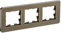 IEK Brite Decor латунь  металл скруглённые углы рамка 3 места BR-M32-M-01-K49 - фото 73680