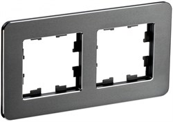 IEK Brite Decor титан металл скруглённые углы рамка 2 места BR-M22-M-01-K48 - фото 73682