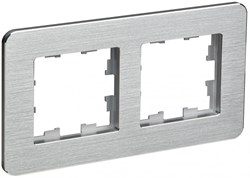 IEK Brite Decor алюминий металл круглённые углы рамка 2 места BR-M22-M-21-K47 - фото 73695