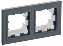 IEK Brite Base графит рамка 2 места  IP44 BR-M22-44-K53 - фото 73697