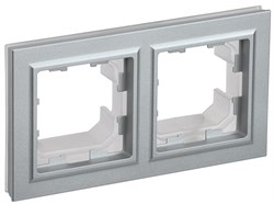 IEK Brite Base алюминий рамка 2 места  IP44 BR-M22-44-K47 - фото 73698