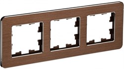 IEK Brite Decor коричневый металл скруглённые углы рамка 3-местная BR-M32-M-21-K30 - фото 73706