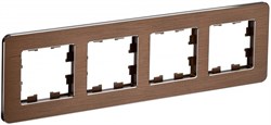 IEK Brite Decor коричневый металл скруглённые углы рамка 4-места BR-M42-M-21-K30 - фото 73708