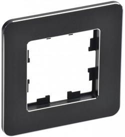 IEK Brite Decor чёрный металл скруглённые углы рамка 1 место BR-M12-M-01-K02 - фото 73710
