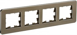 IEK Brite Decor латунь  металл скруглённые углы рамка 4 места BR-M42-M-01-K49 - фото 73719
