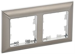IEK BRITE Рамка 2-мест. РУ-2-Бр хром/никель BR-M22-12-4-K23 - фото 73721
