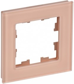 IEK Brite Decor персик матовый стекло рамка 1-местная BR-M12-G-31-K96 - фото 73731