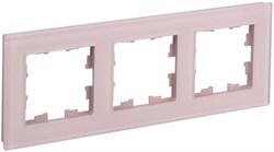 IEK Brite Decor розовый матовый стекло рамка 3-местная BR-M32-G-31-K14 - фото 73741