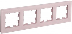 IEK Brite Decor розовый матовый стекло рамка 4-места BR-M42-G-31-K14 - фото 73743