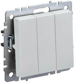 IEK Brite Base жемчуг выключатель 3 клавишный 10А BR-V30-0-10-K36 - фото 73775