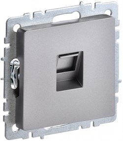 IEK Brite Base сталь розетка компьютерная RJ45 кат.6 BR-K10-2-K46 - фото 73799