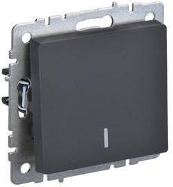 IEK Brite Base графит выключатель 1-клавишный, проходной с индикацией 10А BR-V12-1-10-K53 - фото 73836