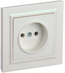 IEK Brite жемчуг розетка без заземления, шторок, 10А в сборе BR-R10-10-K36-F - фото 73850