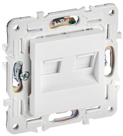 IEK SKANDY Арктический белый Розетка компьютерная двойная RJ45 кат.5E SK-K03W SK-K20-1-K01 - фото 73878