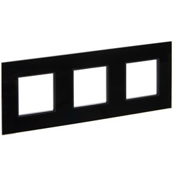 IEK SKANDY Стекло Черный Рамка 3-ая SK-F23Bl SK-M32-G-K02 - фото 73906