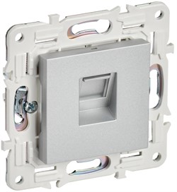 IEK SKANDY Серебряный Розетка компьютерная RJ45 кат.5E SK-K01S SK-K10-1-K23 - фото 73924