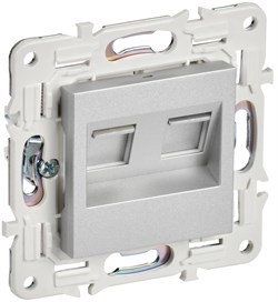 IEK SKANDY Серебряный Розетка компьютерная двойная RJ45 кат.5E SK-K03S SK-K20-1-K23 - фото 73945