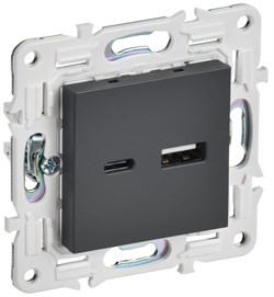 IEK SKANDY Титан Розетка USB A+C 3,1А SK-R14T SK-U22-D31-K48 - фото 74102