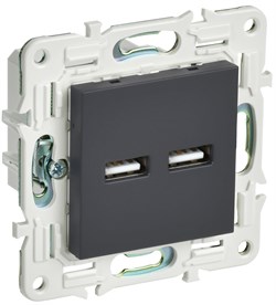 IEK SKANDY Графит Розетка USB A+A 3,1А SK-R15G SK-U21-D31-K53 - фото 74192