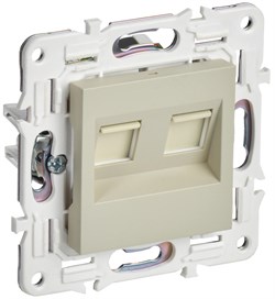 IEK SKANDY Бежевый Розетка компьютерная двойная RJ45 кат.5E SK-K03B SK-K20-1-K10 - фото 74233