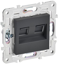 IEK SKANDY Титан Розетка компьютерная двойная RJ45 кат.6 SK-K04T SK-K20-2-K48 - фото 74251