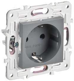 IEK SKANDY Серый Розетка с/з с защитными шторками 16А SK-R04Gr SK-R14-16-K03 - фото 74267