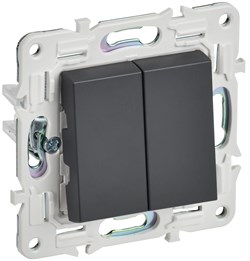 IEK SKANDY Титан Выключатель 2-клавишный проходной 10А SK-V05T SK-V22-0-10-K48 - фото 74341