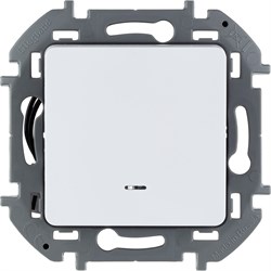 Legrand Inspiria белый выключатель одноклавишный с подсветкой/индикацией 10 AX - 250 В 673610 - фото 74649