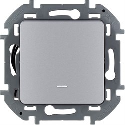 Legrand Inspiria алюминий выключатель одноклавишный с подсветкой/индикацией 10 AX - 250 В 673612 - фото 74651