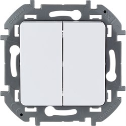 Legrand Inspiria белый выключатель двухклавишный 10 AX - 250 В 673620 - фото 74653
