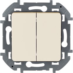 Legrand Inspiria слоновая кость выключатель двухклавишный 10 AX - 250 В 673621 - фото 74654