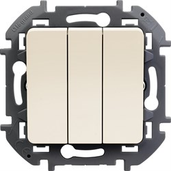 Legrand Inspiria слоновая кость выключатель трехклавишный 10 AX - 250 В 673641 - фото 74662