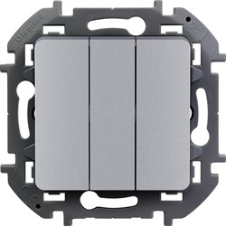 Legrand Inspiria алюминий выключатель трехклавишный 10 AX - 250 В 673642 - фото 74663