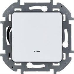 Legrand Inspiria белый переключатель одноклавишный с подсветкой/индикацией 10 AX - 250 В 673660 - фото 74669