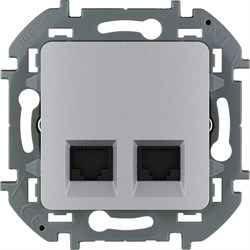 Legrand Inspiria алюминий двойная розетка RJ 45 - категория 6 - UTP 673842 - фото 74760