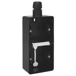 Niko Hydro Черный Рамка на 2 поста, вертик, 1 вход M20, с каб/вводом 761-84251 - фото 75419