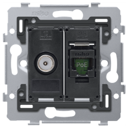 Niko Розетка TV+RJ45 UTP, cat6, винт клеммы 170-79238 - фото 75605