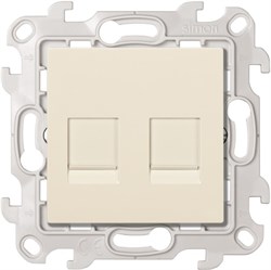 Simon 24 Слоновая кость Розетка для передачи данных 2xRJ45 Cat.6 UTP 2410600-031 - фото 75899