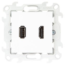 Simon 24 Белый Коннектор HDMI+USB 2.0 2411095-030 - фото 75984