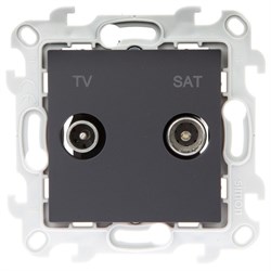 Simon 24 Графит Розетка TV-SAT одиночная 2410487-038 - фото 76030