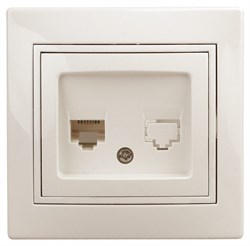 ЭРА 1-303-02 Intro Розетка информационная RJ45, IP20, СУ, Plano, сл.кость (10/200/2400) Б0027622 - фото 76206