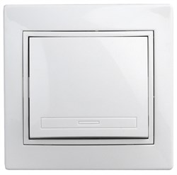 Intro Выключатель Plano 1Э-101-01 одноклавишный 10А-250В, IP20, СУ, без лапок, белый Б0053950 - фото 76290