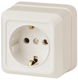 Intro Розетка Quadro 2-202-02 с заземлением 2P+E Schuko, 16А-250В, IP20, ОУ, слоновая кость Б0053785 - фото 76313