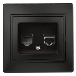 Intro 1-303-05 Розетка информационная RJ45, IP20, СУ, Plano, антрацит (10/200/2000) Б0044575 - фото 76361